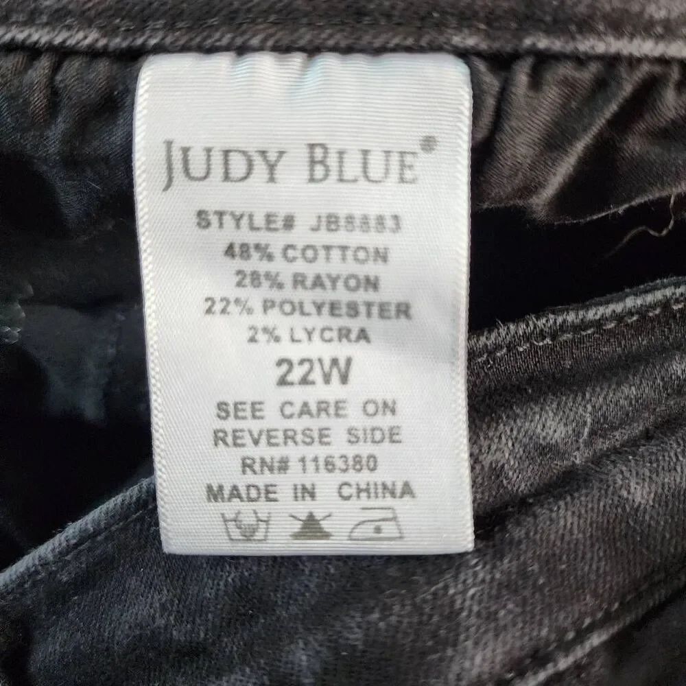 Judy Blue Skinny Fit Black Denim Jeans Size 22W - Picture 8 of 9